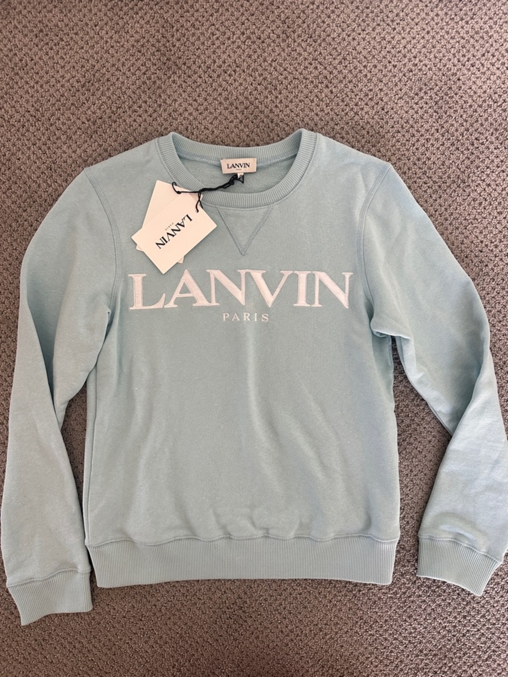 NWT Lanvin Blue Logo Crewneck Sweatshirt